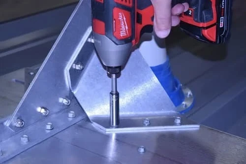 Optional VentSaver wing kit attached to aluminum plate