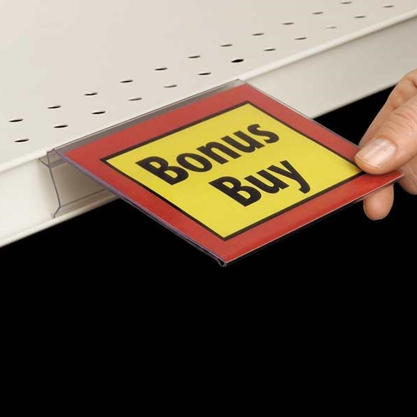 Flip-Up Sign Holder for Shelf Channel | siffron