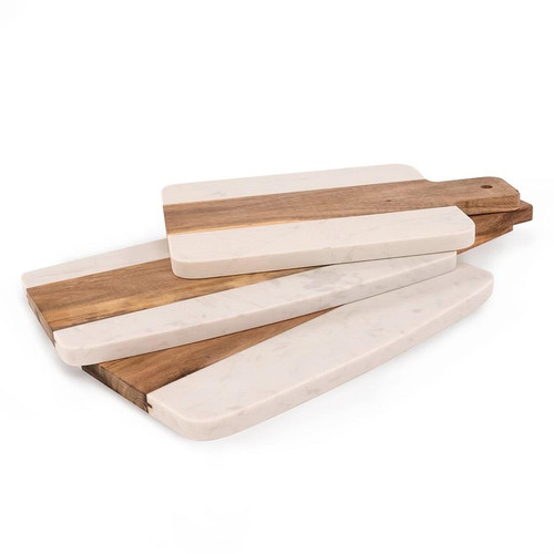 Marble and Acacia Wood Serving Boards