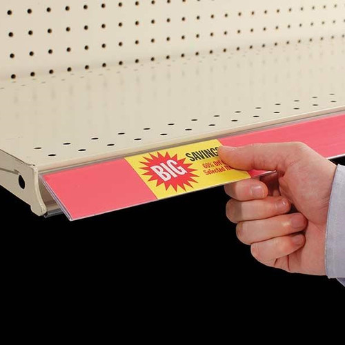 Data Strip® Clip-On Flip-Up Label Holder for Shelf Channel