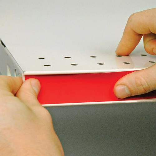 Non-Adhesive Label-Release for "C" Channel Shelving