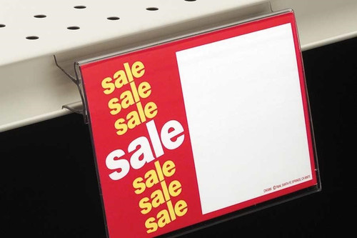 Clear Covered-Face Sign Holder, Below Shelf Mount BS2020