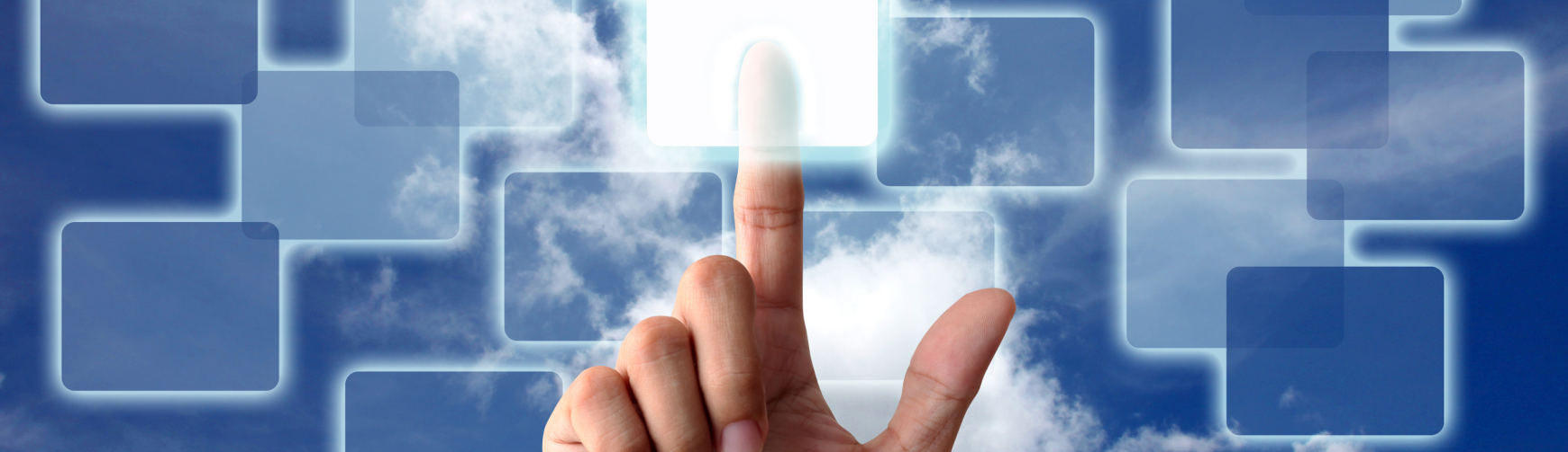 finger touching cloud