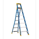 BAILEY Fibreglass Leansafe X3 3-in-1 Ladder, 2.4m tall, blue.