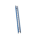 Blue fibreglass extension ladder with 14 rungs for heavy-duty use.