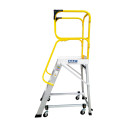 Bailey Aluminium Order Picking Platform with four steps and handrails.