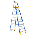 Bailey P170 fibreglass platform step ladder with wheels.