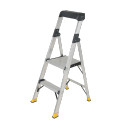 Two-step aluminium platform stool with a sturdy design.