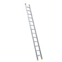Aluminium single ladder with 13 rungs for trade and industrial use.