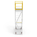 Star P11 11-step aluminium work platform with 1000x1000mm deck and safety kickboards