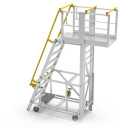 Star ADJ P9 9-step aluminium platform 2700mm height with safety yellow handrail
