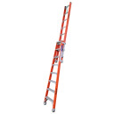 Indalex Pro Series fibreglass extension ladder, adjustable 2.4M-4.1M.