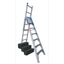 Indalex industrial aluminium combination ladder with stairway access.