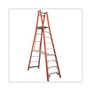 Indalex 2.7m fibreglass platform ladder featuring multiple steps.