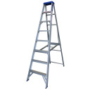 2.4M Indalex Pro Series single-sided aluminium step ladder.