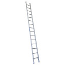 Aluminium single ladder, 4.9m high, with a 180kg capacity.