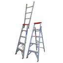 Adjustable Indalex aluminium ladder, extending from 1.5M to 2.6M.