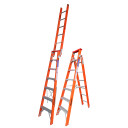 Indalex fibreglass ladder, extends from 2.1m to 3.8m.