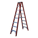 Double-sided fibreglass step ladder featuring six steps.