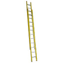 Fibreglass extension ladder in yellow, extending from 4.0M to 6.7M.