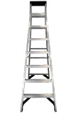 Heavy-duty aluminium twin step ladder with 7 steps and slip-resistant treads.