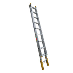 Bailey Pro Aluminium extension ladder featuring automatic leg levellers.