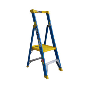 BAILEY Pro FG Platform Ladder with two steps in blue and yellow.