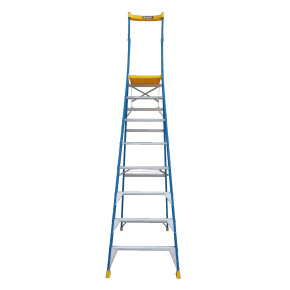 BAILEY Pro FG Platform Ladder with 8 steps in blue and yellow.