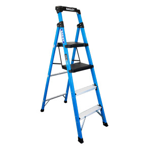 Bailey fibreglass twin platform step stool with four steps.