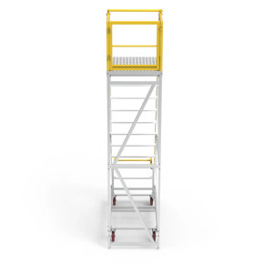 Star P11 11-step aluminium work platform with 1000x1000mm deck and safety kickboards