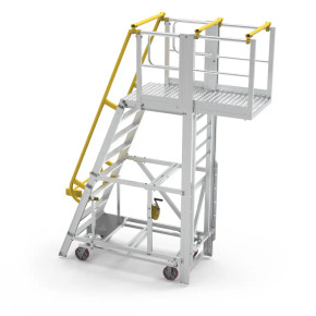Star ADJ P8 8-step Aluminium work platform with yellow safety railing, 2400mm height