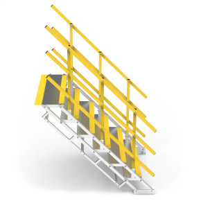 Star Aluminium SLS1200x6 stepped platform 600mm height with handrails