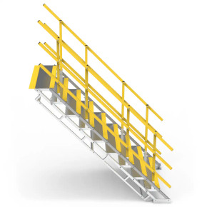 Star Aluminium SLS1200x9 9-step temporary access platform with yellow handrail