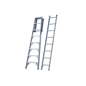 Indalex 2.4M-4.1M industrial aluminium combination ladder.