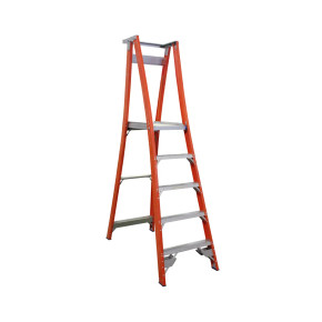 Fibreglass Indalex Pro Series ladder with five steps and 180kg rating.