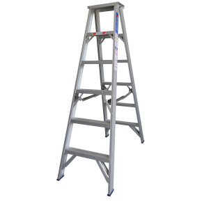 1.8M Indalex Pro Series double-sided aluminium step ladder.