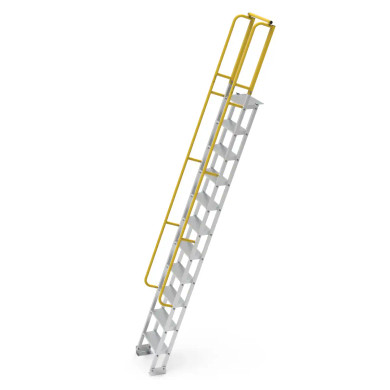 Star Aluminium 3.3m mezzanine ladder with safety chain and welded construction