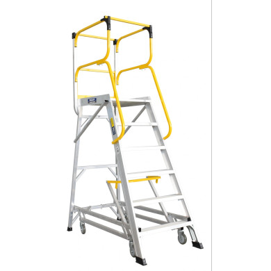Bailey FS13594 access platform ladder with six steps and railing.