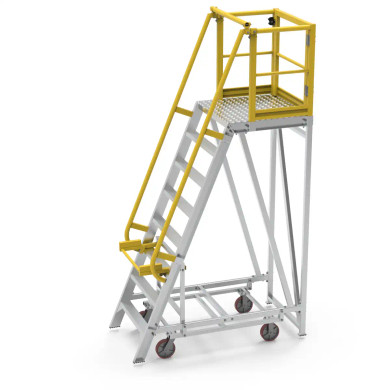 Star P7 7-step aluminium work platform with 900x900mm deck and safety kickboards