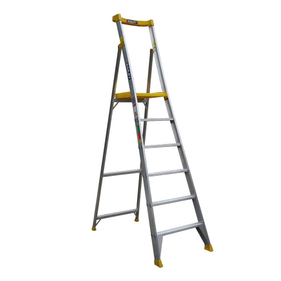 Bailey Pro Punchlock 6-step platform ladder featuring yellow accents.