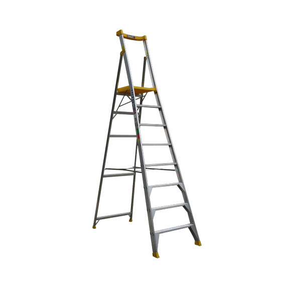 Bailey Pro Punchlock 8-step platform ladder featuring a large work deck.