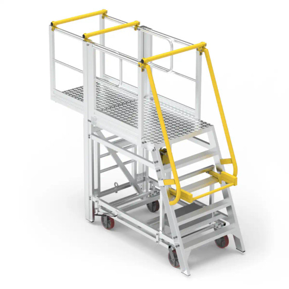 Star ADJ P1400 1400mm aluminium work platform with yellow safety railing and 400kg load capacity