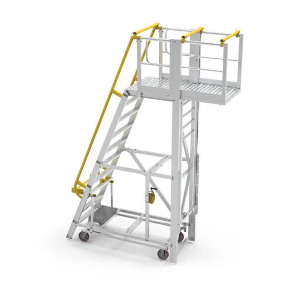 Star ADJ P10 10-step aluminium platform ladder, 3000mm height, 400kg load rating