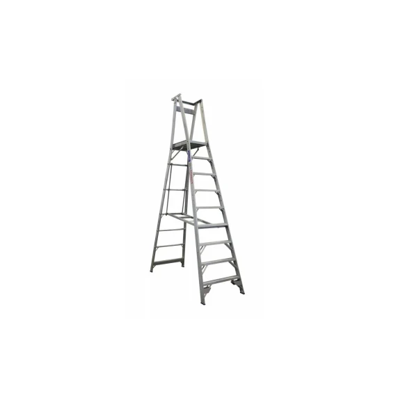 Aluminium 2.7m Pro Series platform ladder with multiple steps.