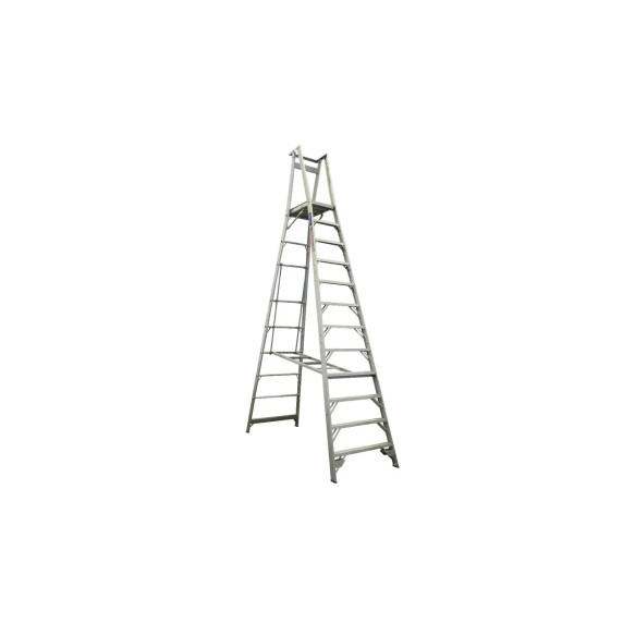 Aluminium 3.6m Pro Series platform ladder with multiple sturdy steps.