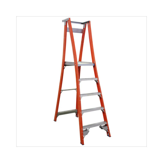Fibreglass Indalex Pro Series ladder with five steps and 180kg rating.