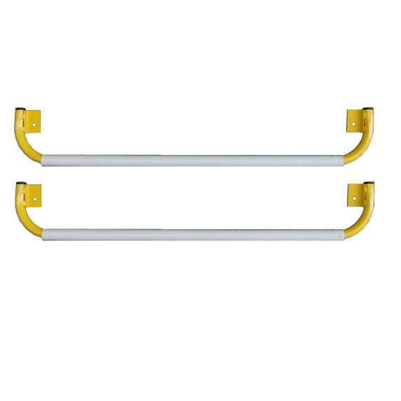 Yellow powder-coated fibreglass handrails for Indalex Pro Series ladders.