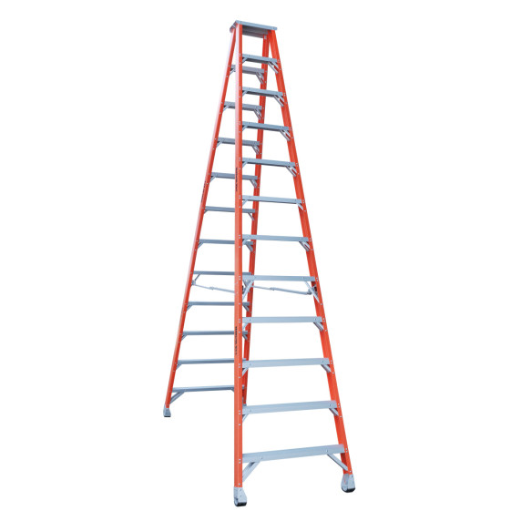 Indalex 3.7m fibreglass double-sided step ladder with 12 steps.