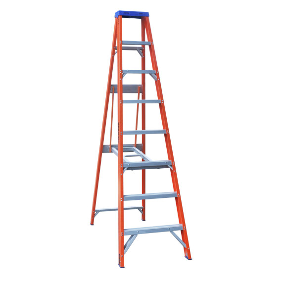 Indalex 2.4M Pro Series single-sided ladder with eight steps.