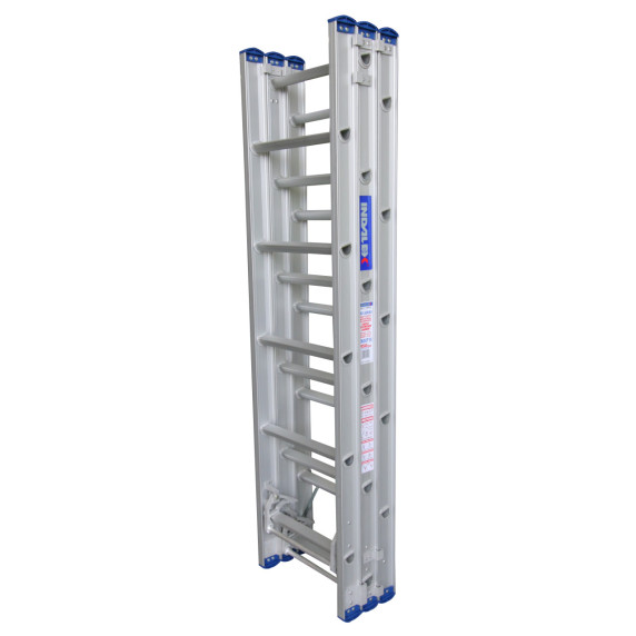 Indalex Pro Series triple extension ladder in its closed position.